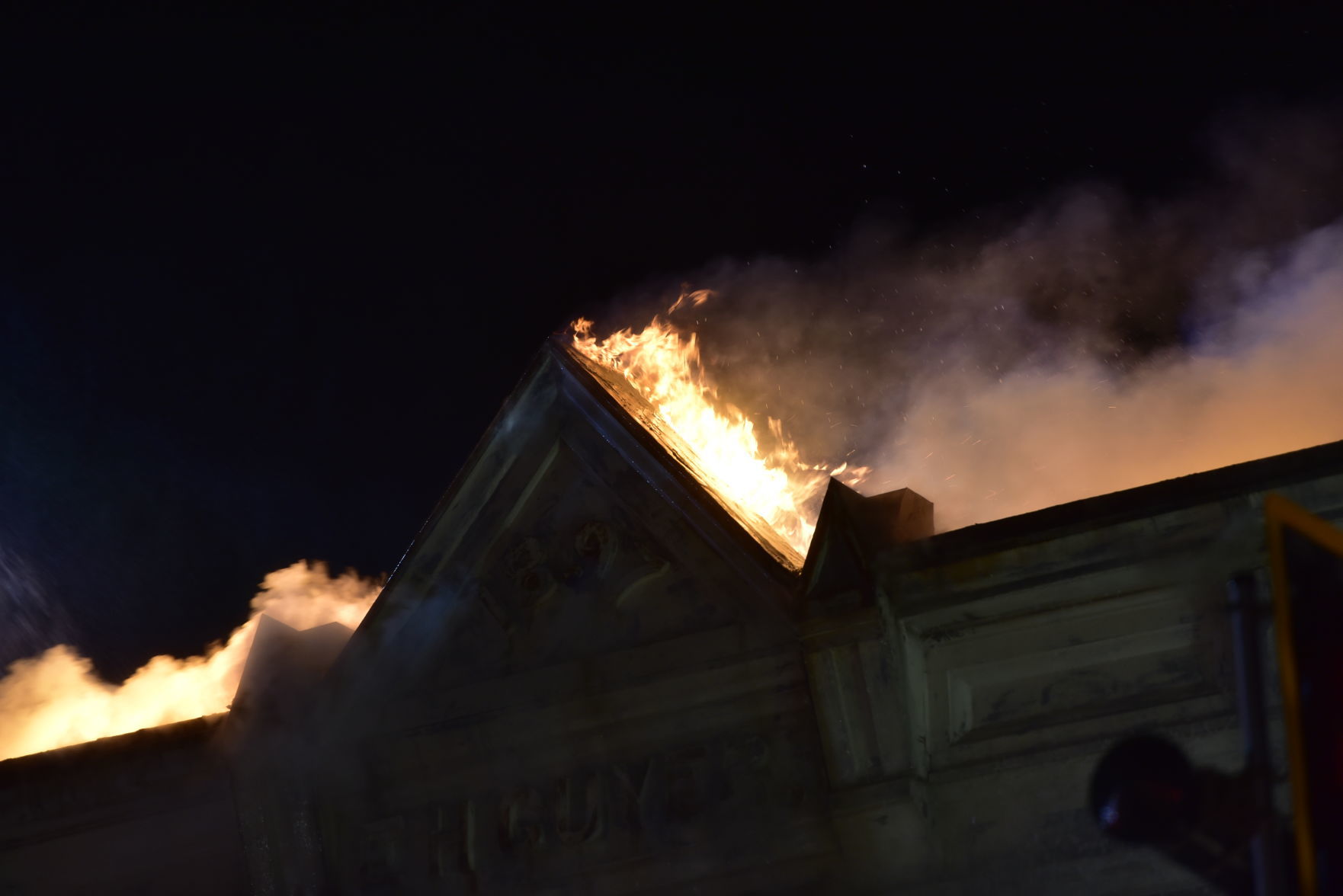 Crews battle fire at the Copper Penny